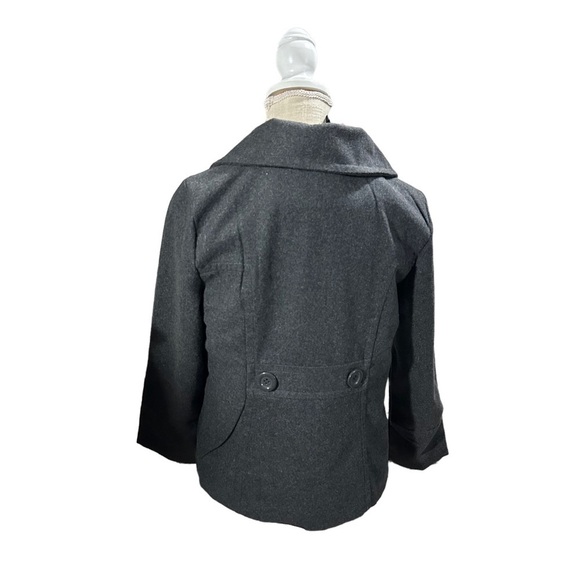 Dollhouse NYC Grey Double-Breasted 3 Button Pea Coat Jacket Sz L Pockets NWT - Picture 5 of 16